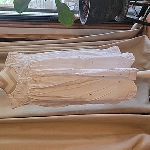 Vintage slip dress with lace and floral stitching